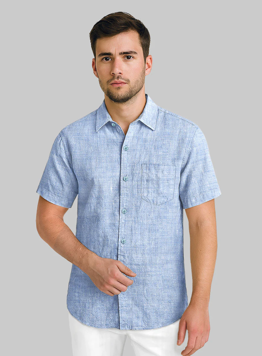 Dublin Blue Linen Shirt - Image 2