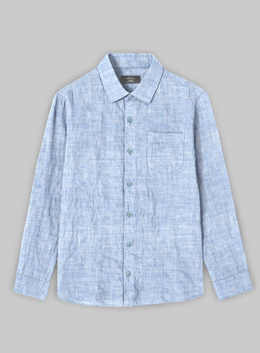 Dublin Blue Linen Shirt - Image 3