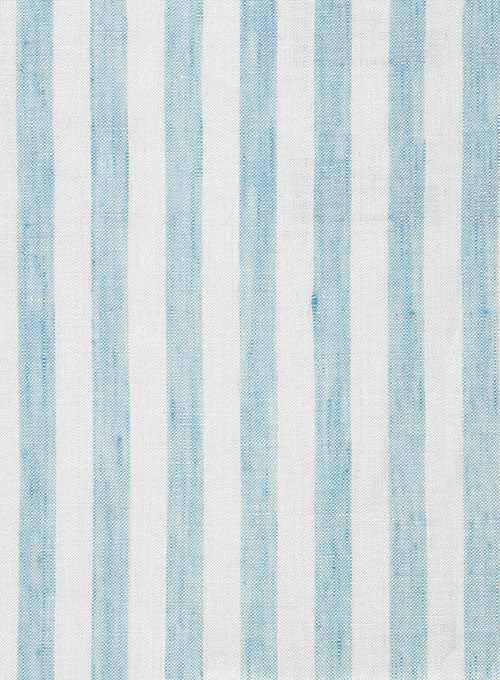 Dublin Blue Stripe Linen Shirt - Image 3