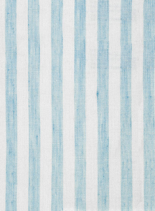Dublin Blue Stripe Linen Shirt - Image 3