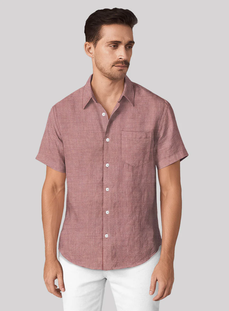 Dublin Dry Rose Linen Shirt - Image 2