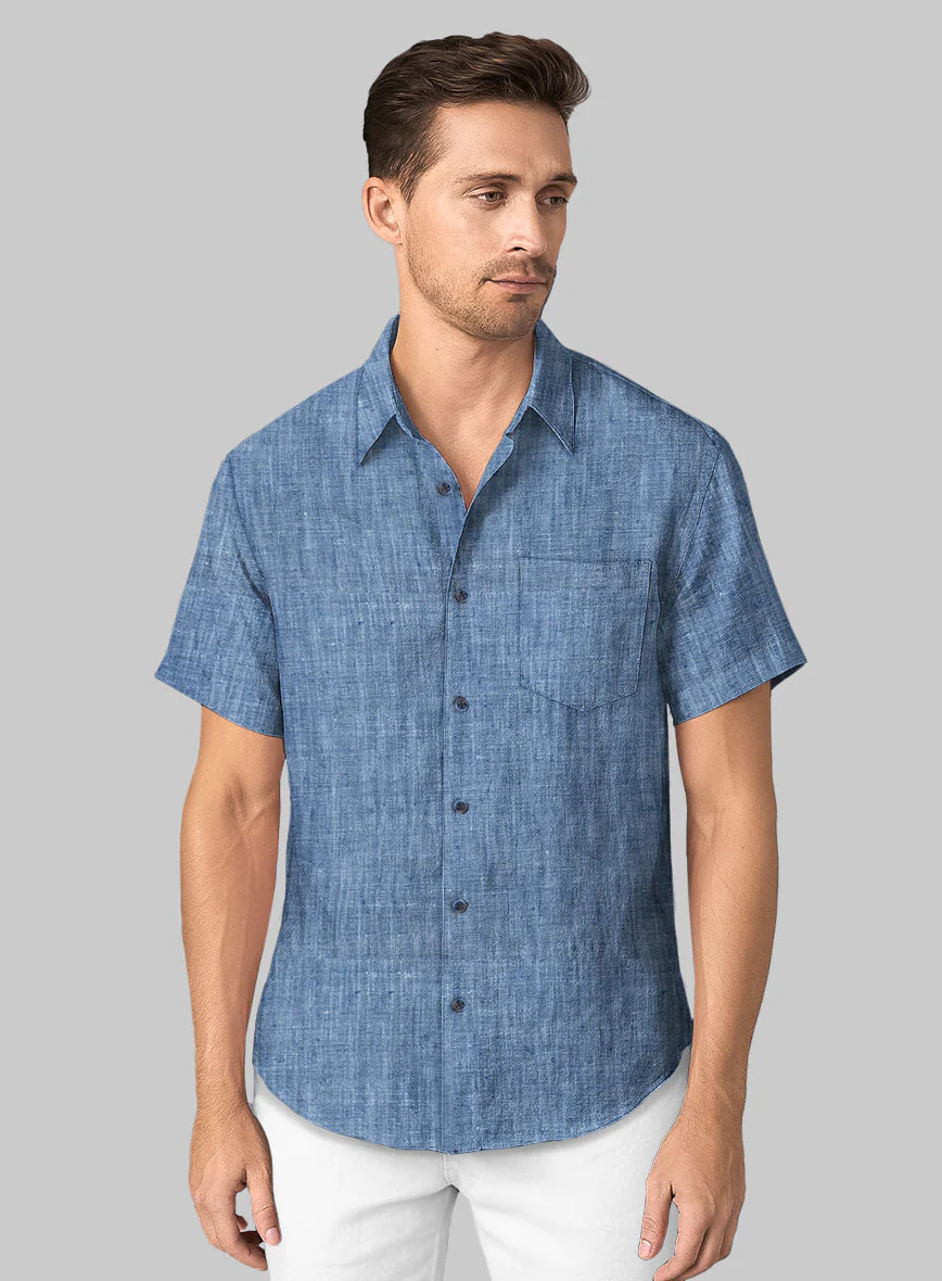 Dublin Ink Blue Linen Shirt