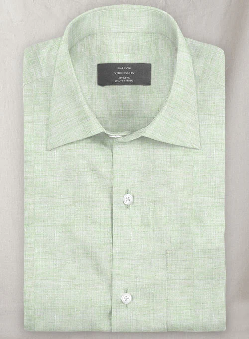 Dublin Mint Green Linen Shirt - Image 2