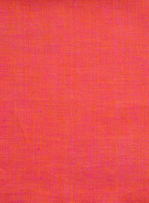 Dublin Pink Orange Linen Shirt - Image 3