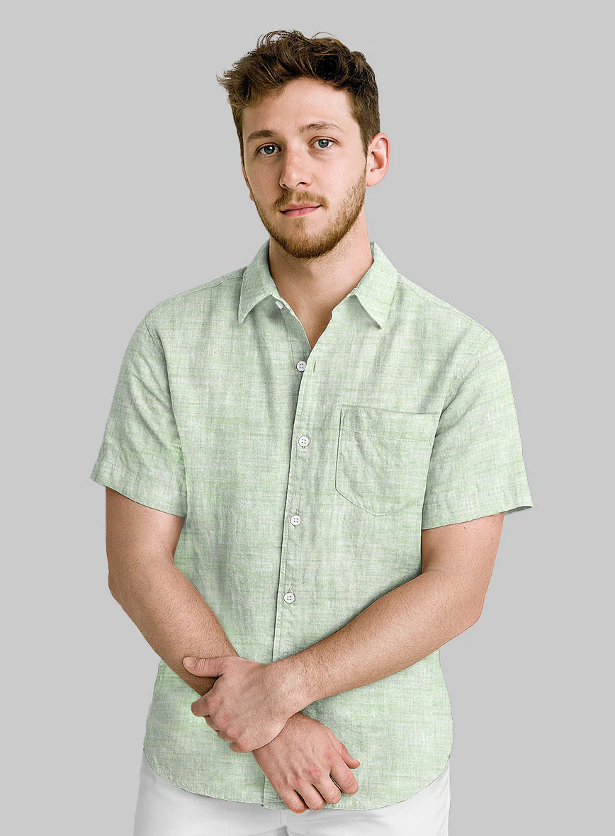 Dublin Sea Green Linen Shirt - Image 2