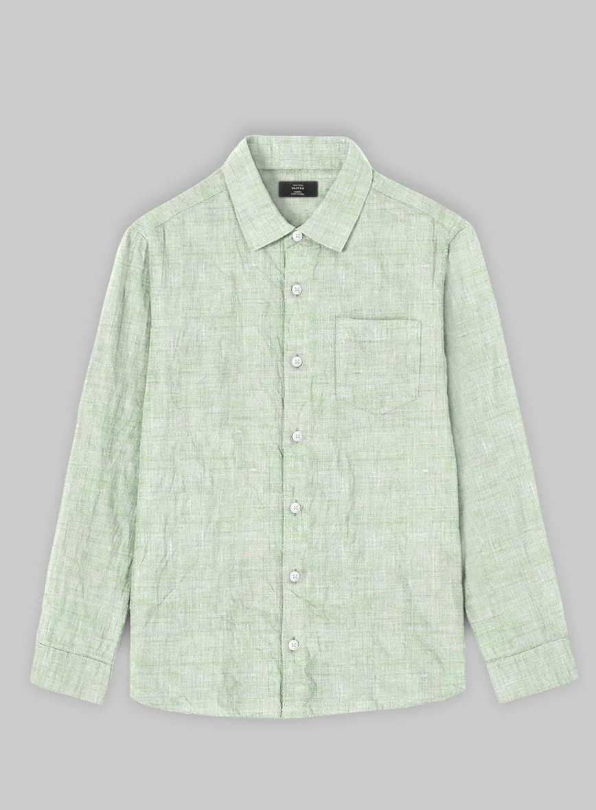 Dublin Sea Green Linen Shirt - Image 3