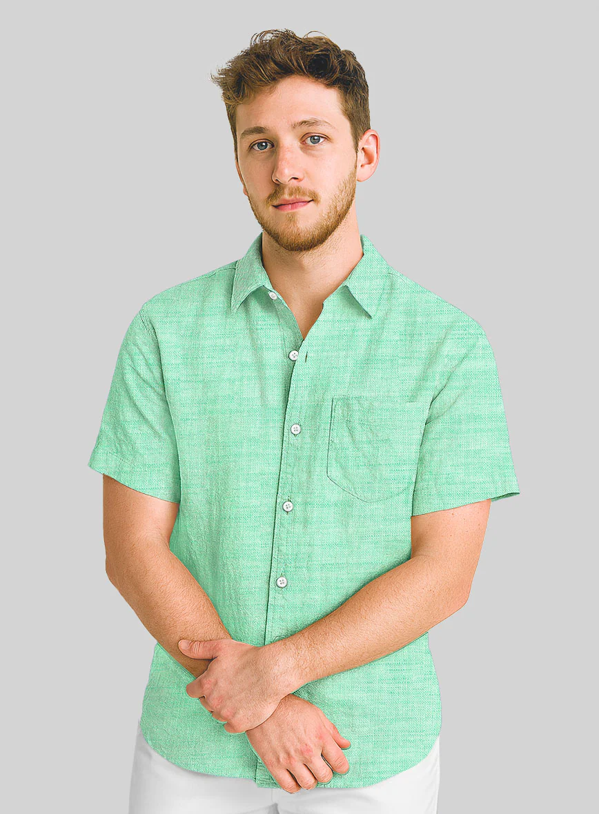 Dublin Shell Green Linen Shirt - Image 2