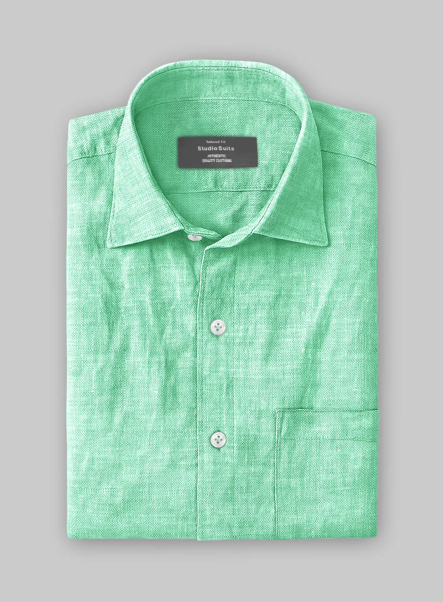 Dublin Shell Green Linen Shirt - Image 3