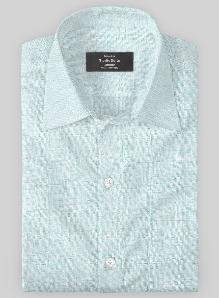 Dublin Sky Blue Linen Shirt - Image 3
