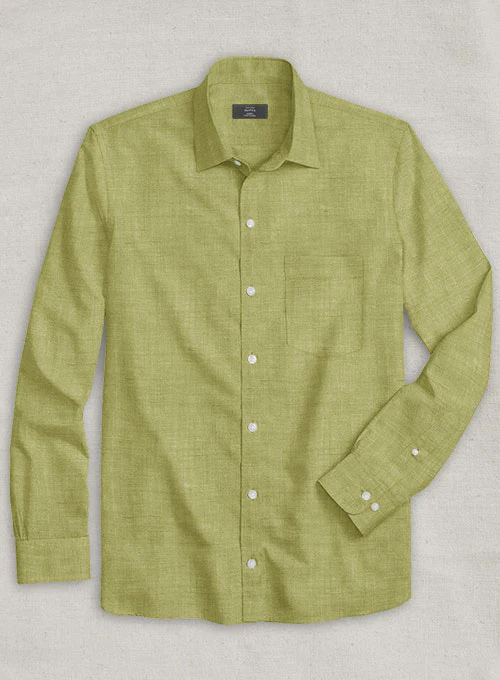 Dublin Spring Green Linen Shirt - Image 2