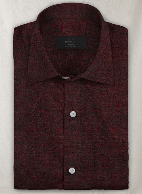 Dublin Wine Linen Shirt - Image 2