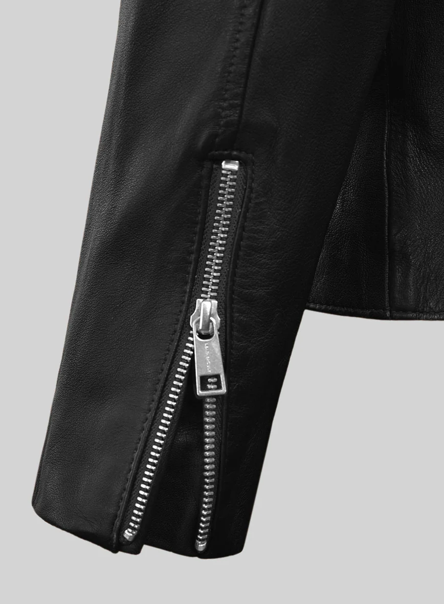 Dune Drifter Black Biker Leather Jacket - Image 3