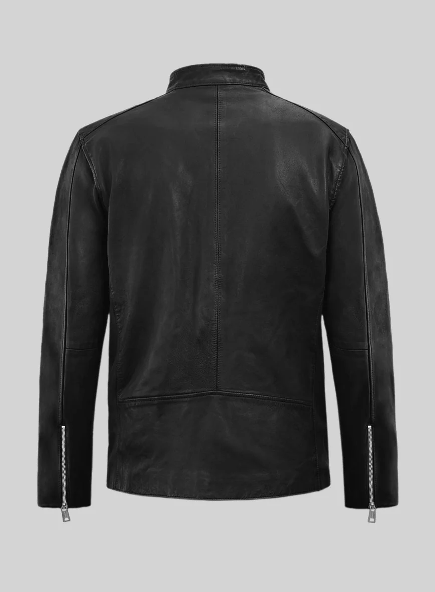 Dune Drifter Black Biker Leather Jacket - Image 4