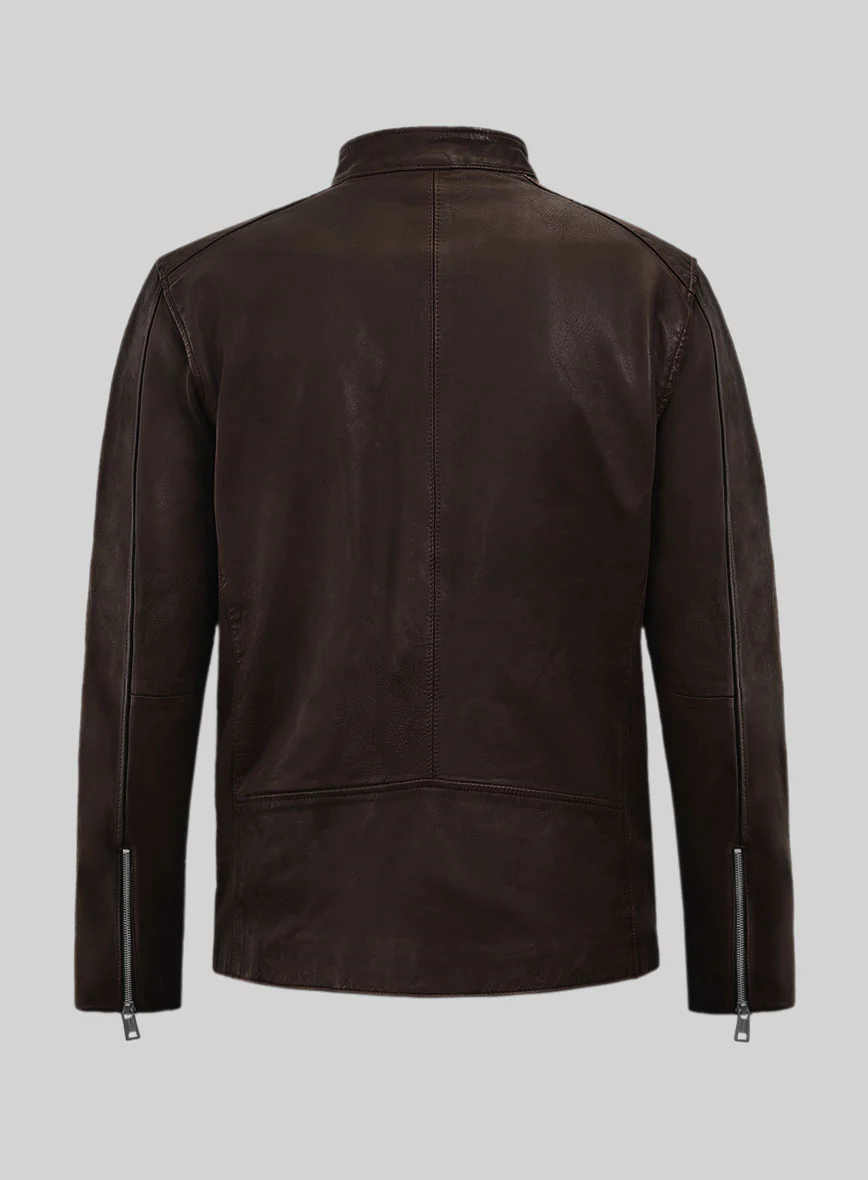 Dune Drifter Brown Biker Leather Jacket - Image 4