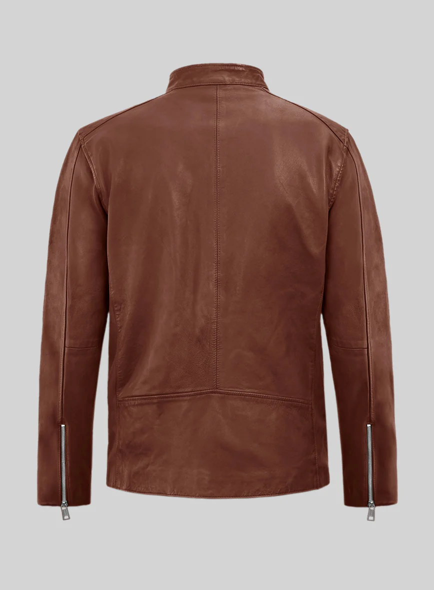 Dune Drifter Tan Biker Leather Jacket - Image 4