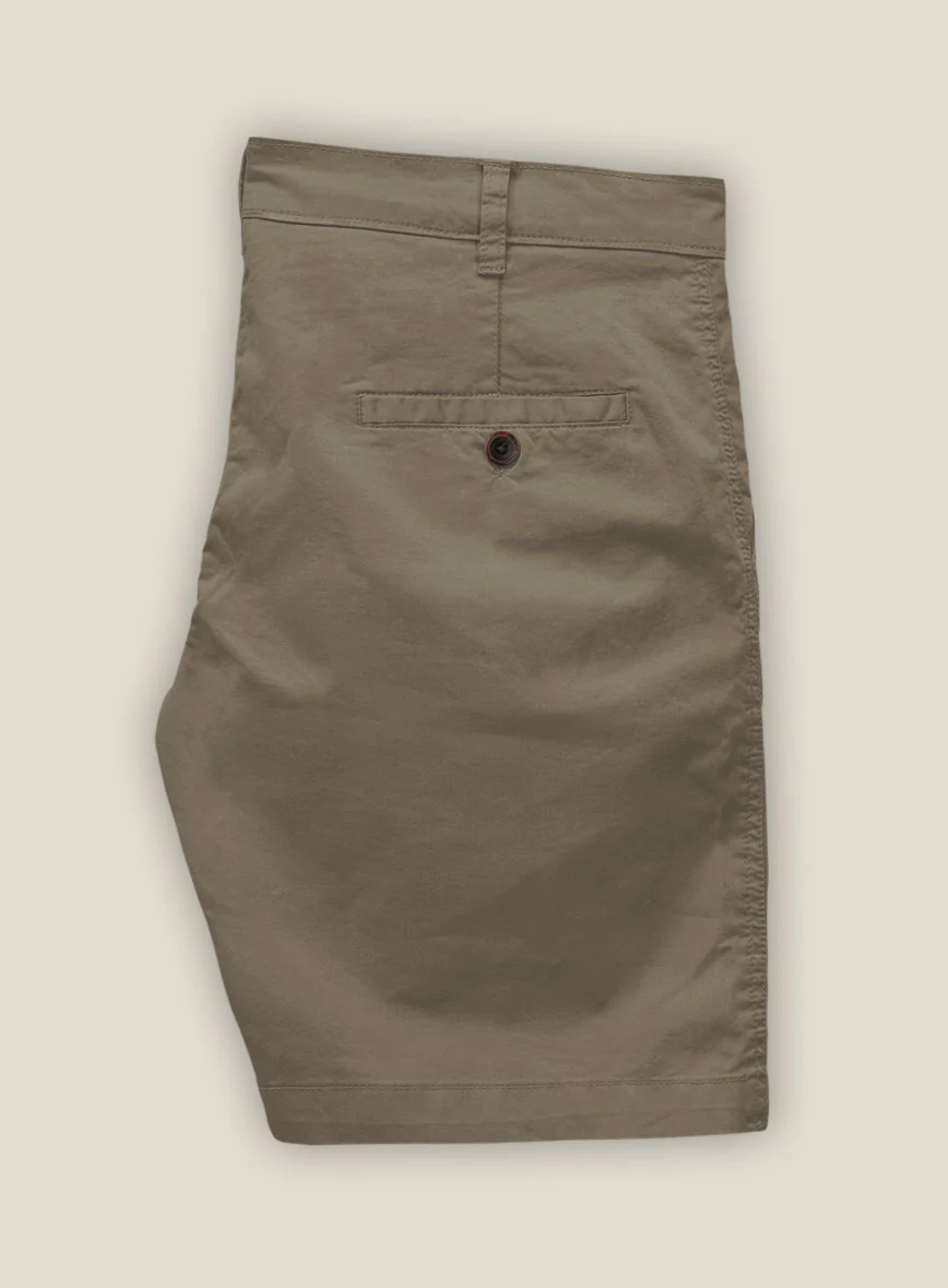 Earthy Brown Cotton Power Stretch Chino Shorts - Image 3