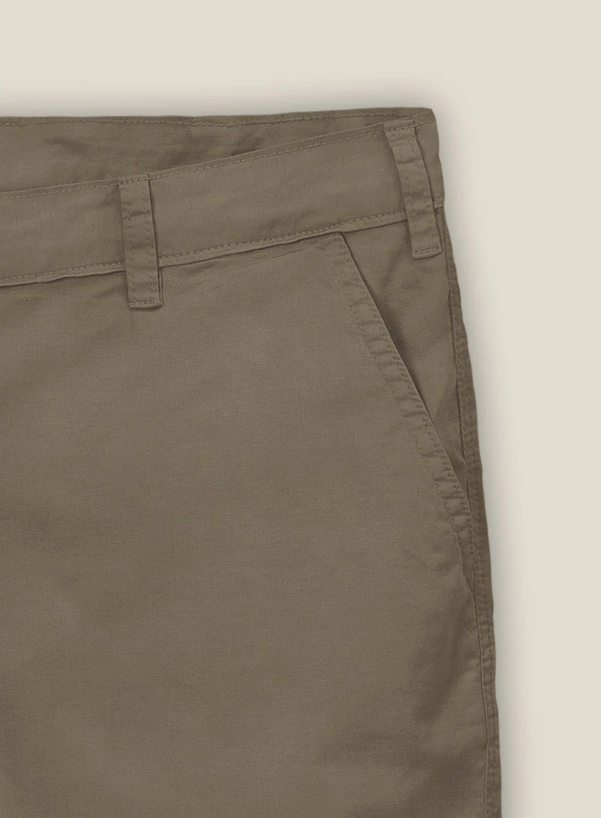 Earthy Brown Cotton Power Stretch Chino Shorts - Image 4