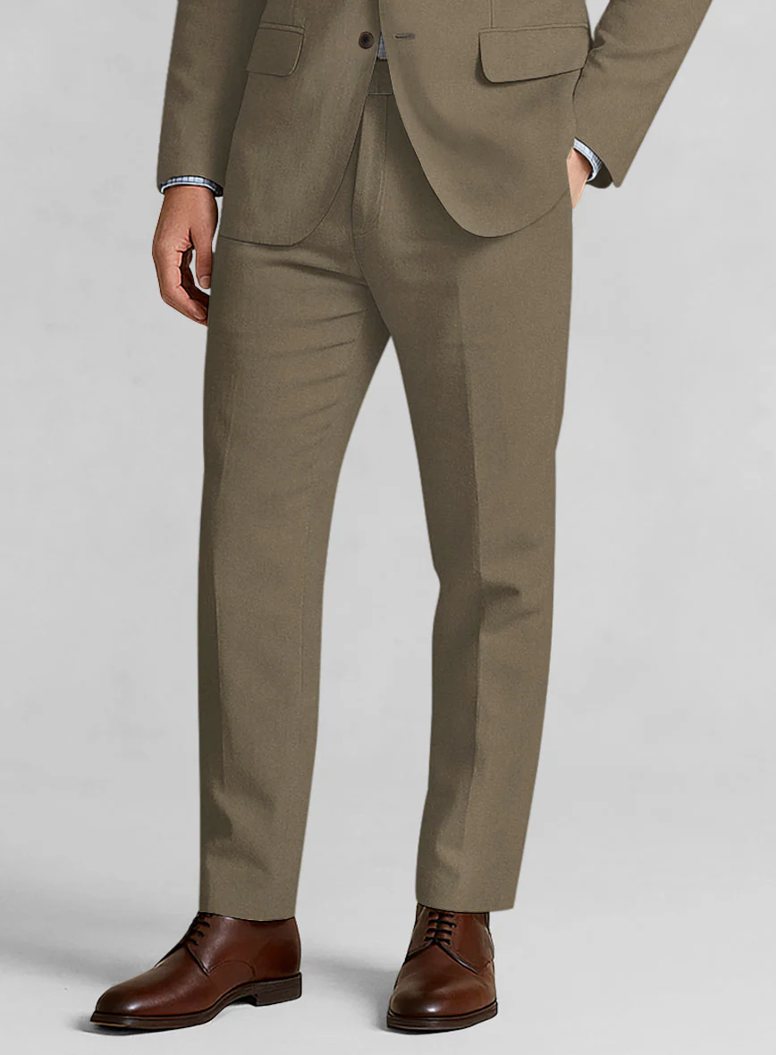 Earthy Brown Cotton Power Stretch Chino Suit - Image 6