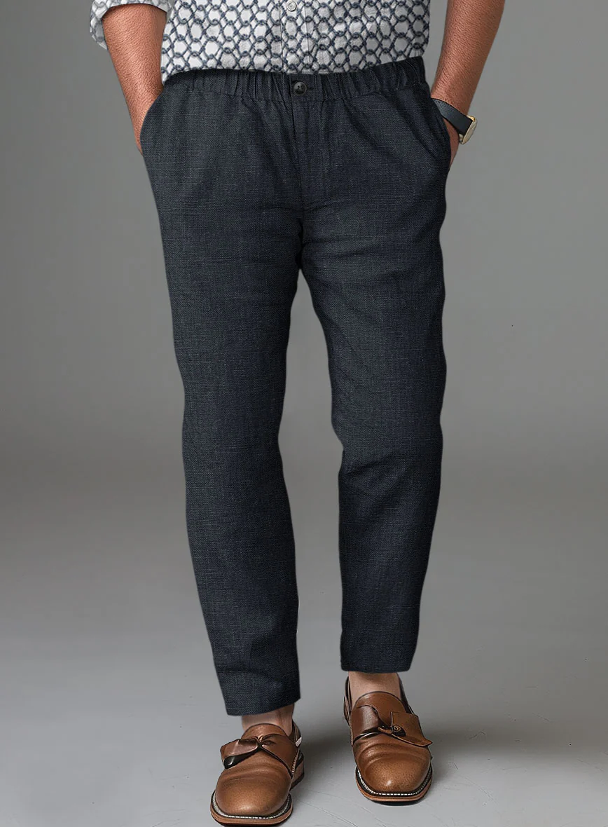 Easy Pants Dark Blue Linen - Image 2