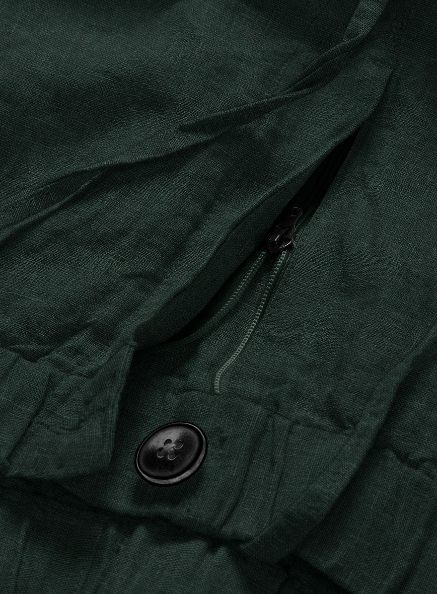 Easy Pants Dark Bottle Green Linen - Image 5