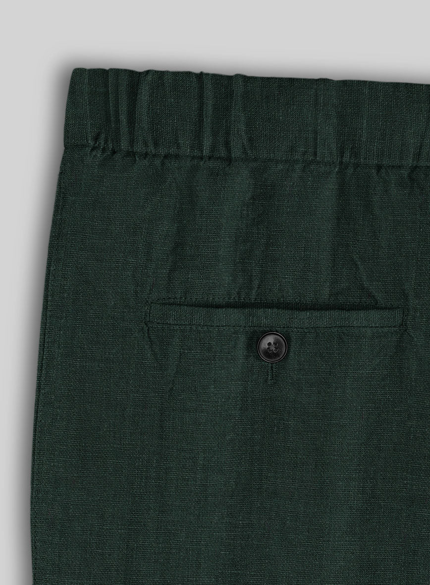 Easy Pants Dark Bottle Green Linen - Image 6