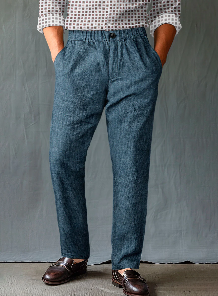 Easy Pants Indigo Blue Linen - Image 2