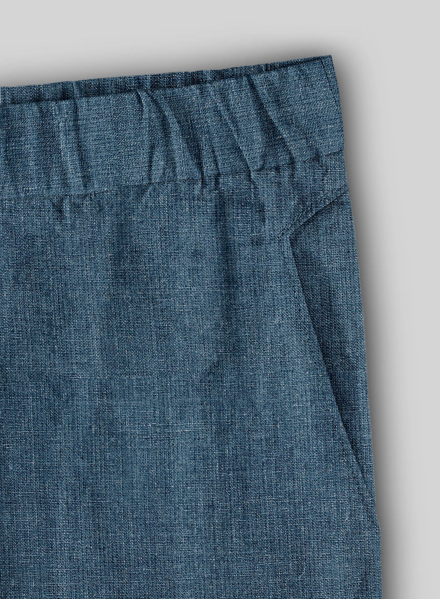 Easy Pants Indigo Blue Linen - Image 3