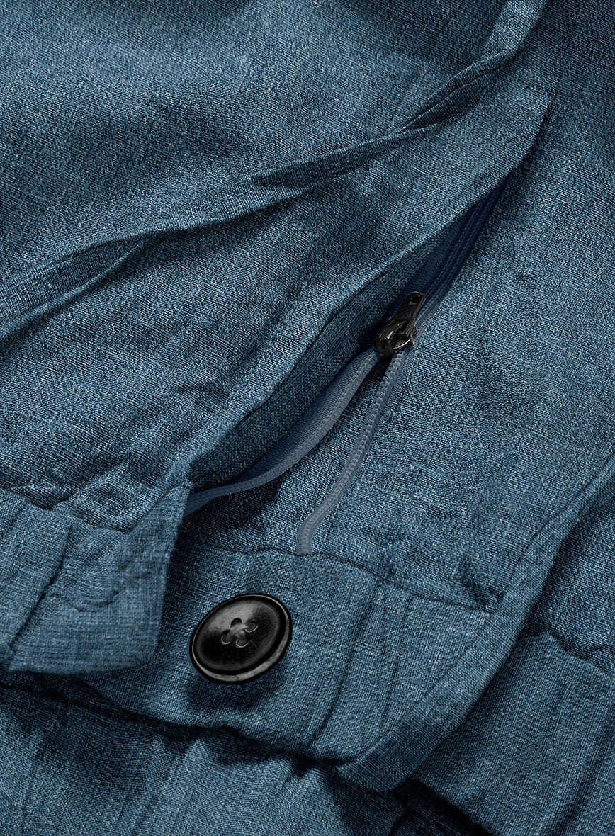 Easy Pants Indigo Blue Linen - Image 4
