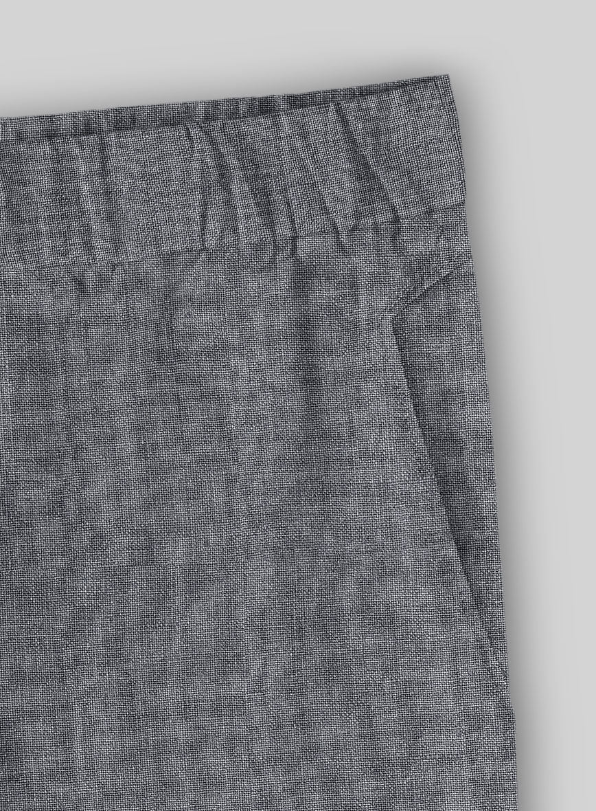 Easy Pants Italian Khyber Gray Blue Linen - Image 3