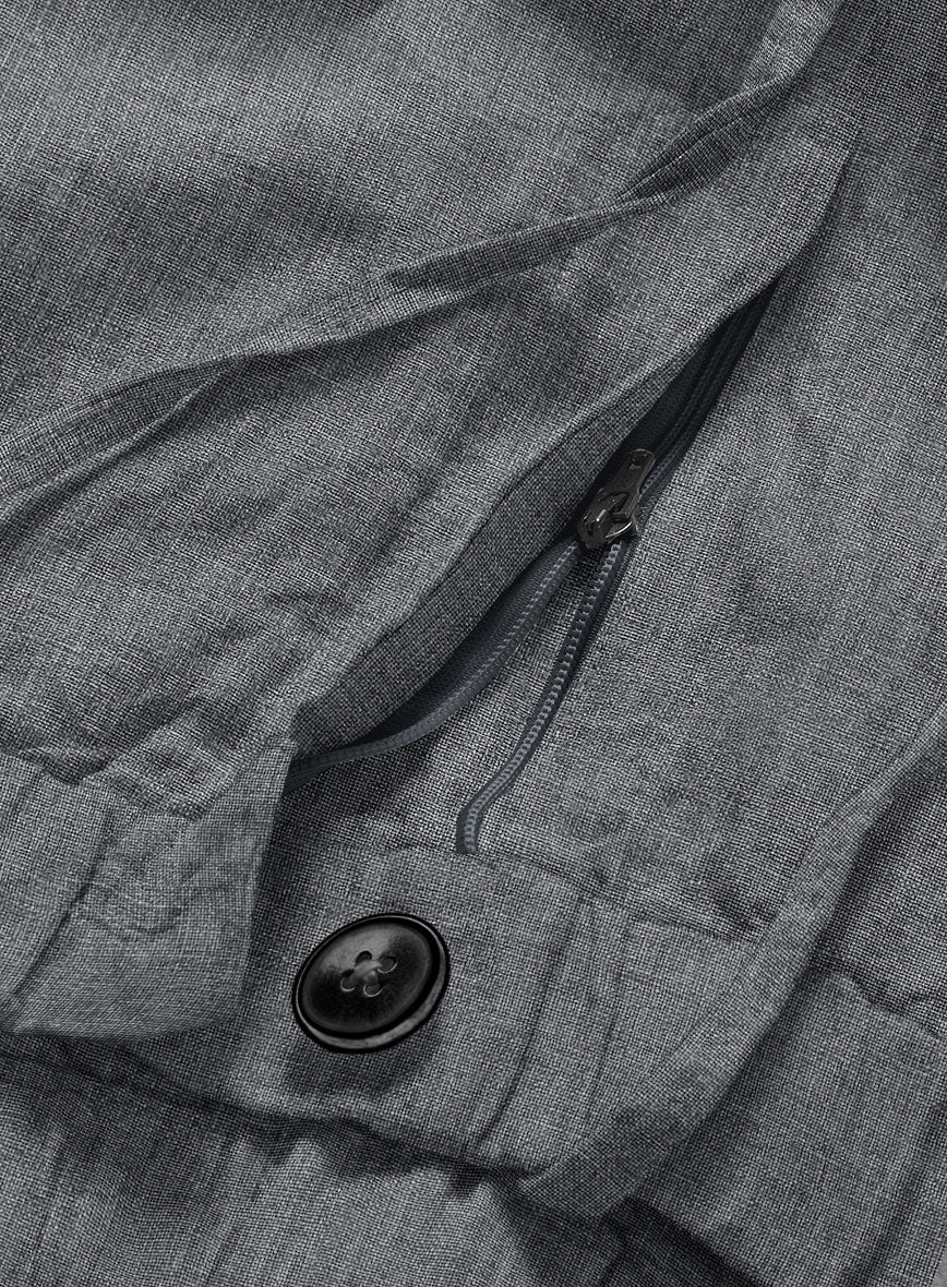 Easy Pants Italian Khyber Gray Blue Linen - Image 4