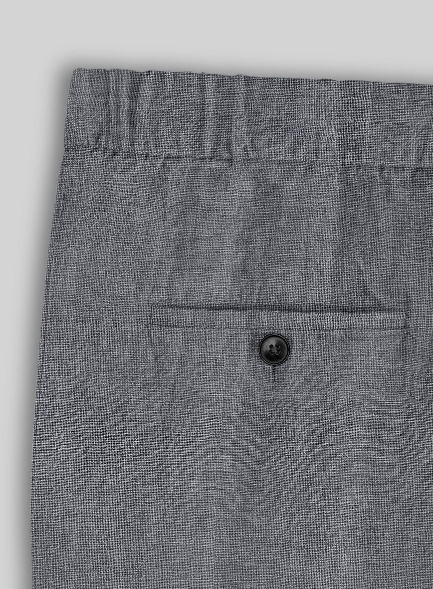 Easy Pants Italian Khyber Gray Blue Linen - Image 5