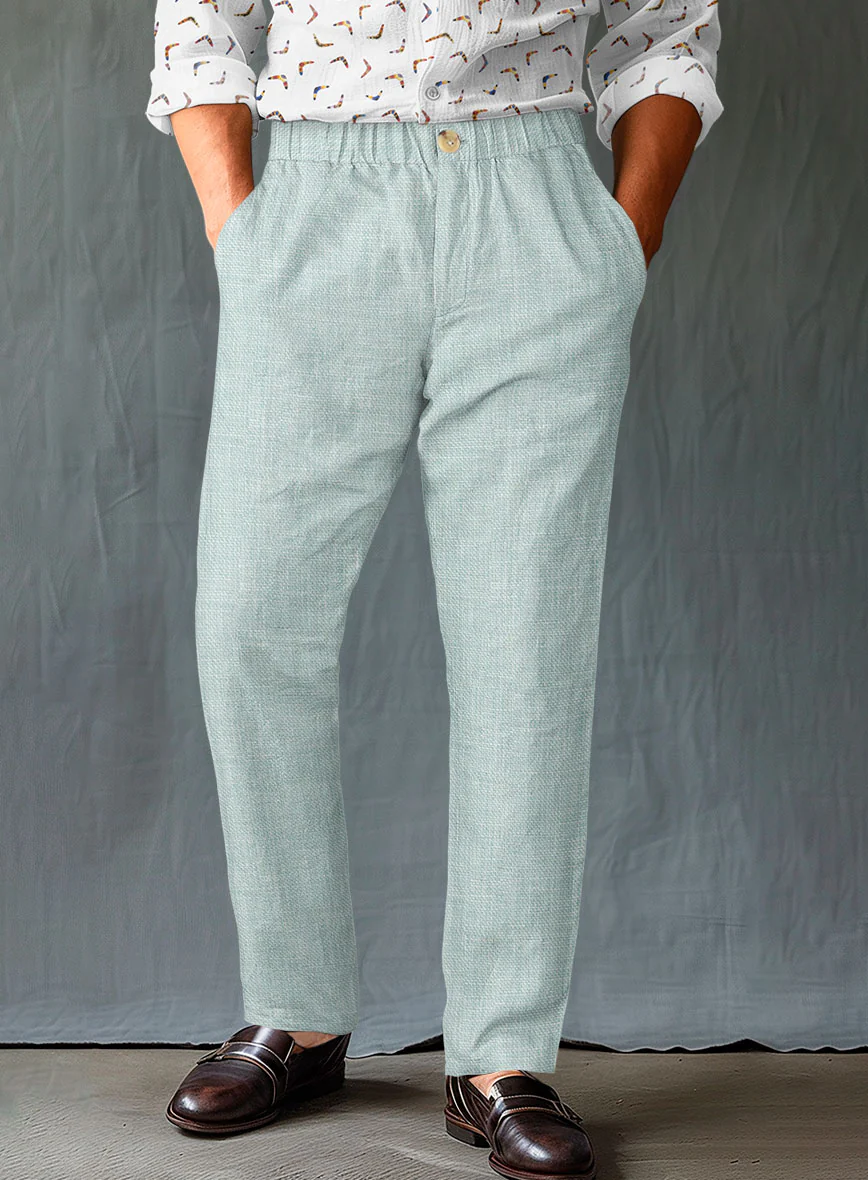 Easy Pants Italian Linen Mint Green - Image 2