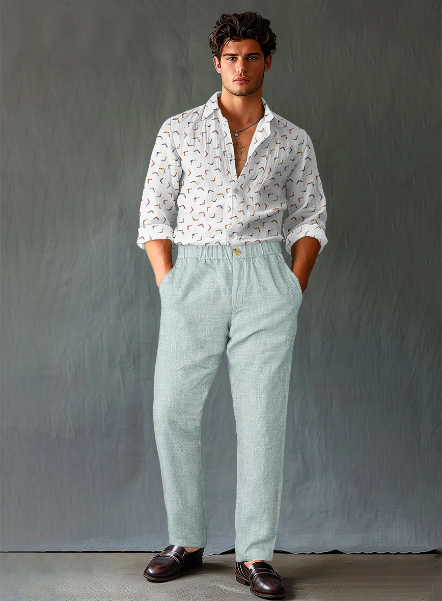 Easy Pants Italian Linen Mint Green - Image 3