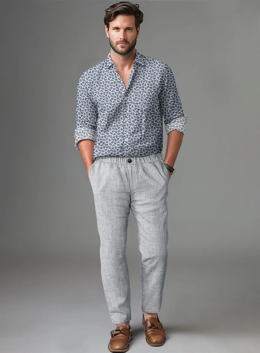 Easy Pants Italian Zod Light Gray Linen - Image 2