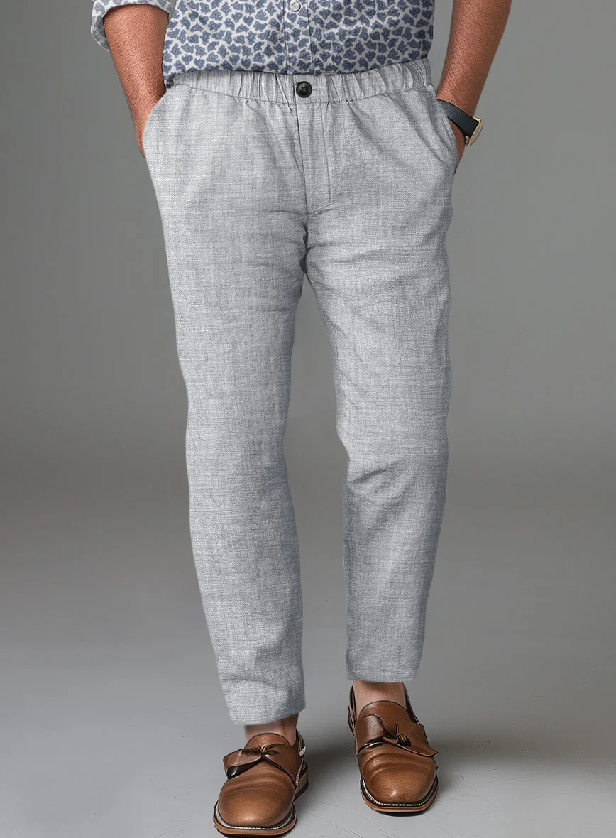Easy Pants Italian Zod Light Gray Linen - Image 3