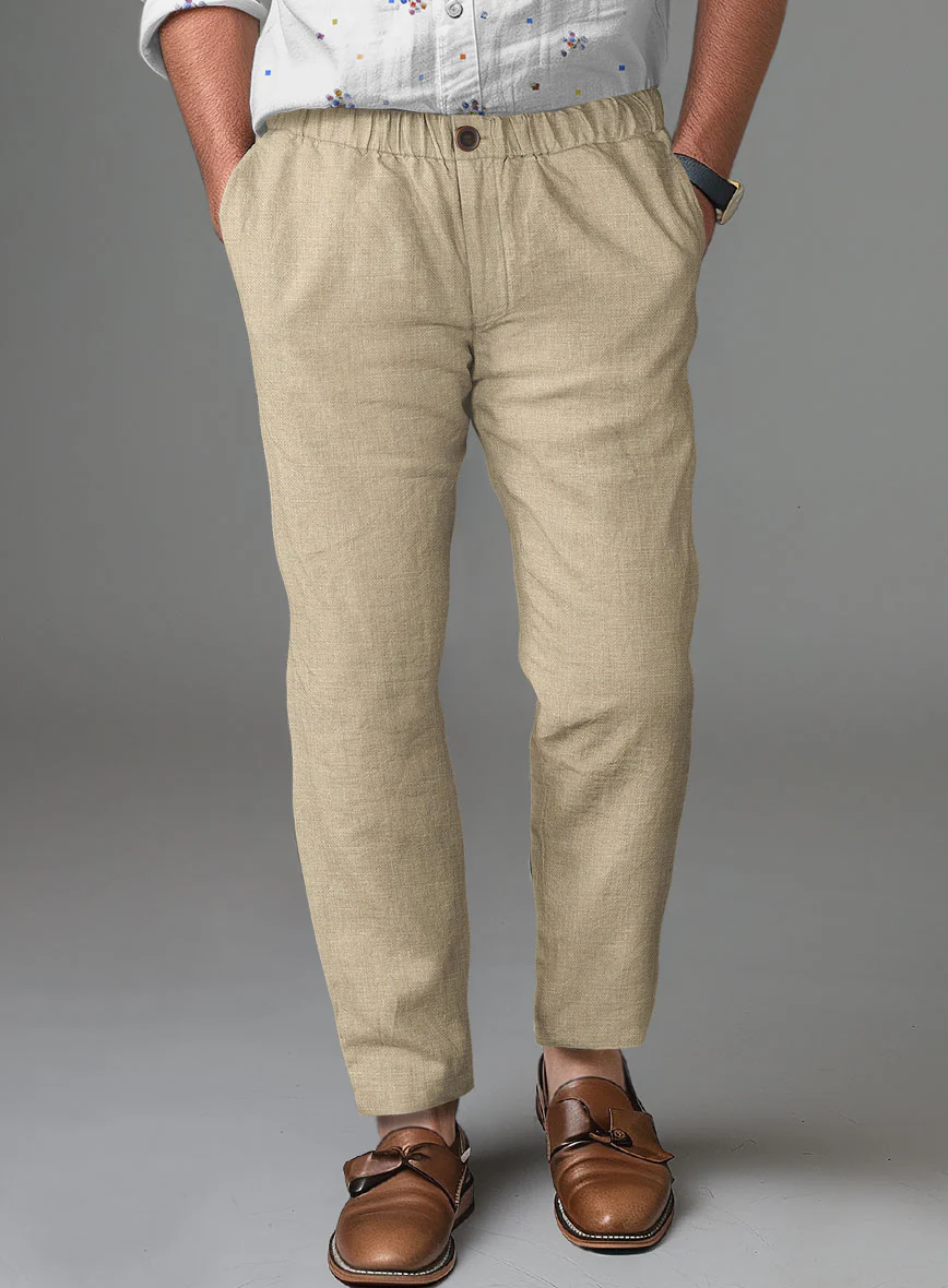 Easy Pants Maple Khaki Pure Linen - Image 2