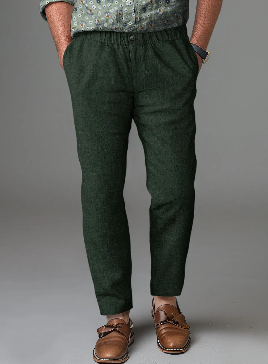 Easy Pants Martini Green Linen - Image 2