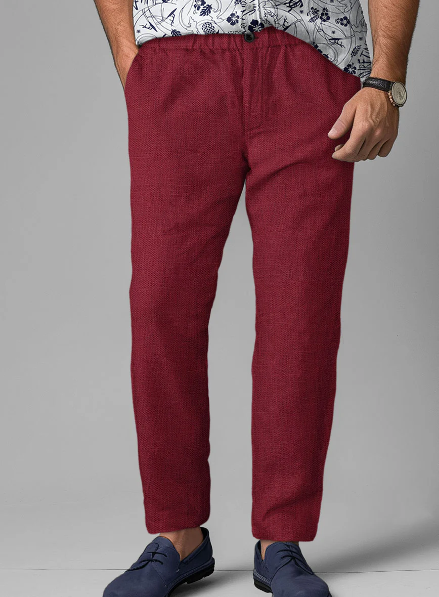 Easy Pants Moscow Maroon Linen - Image 3