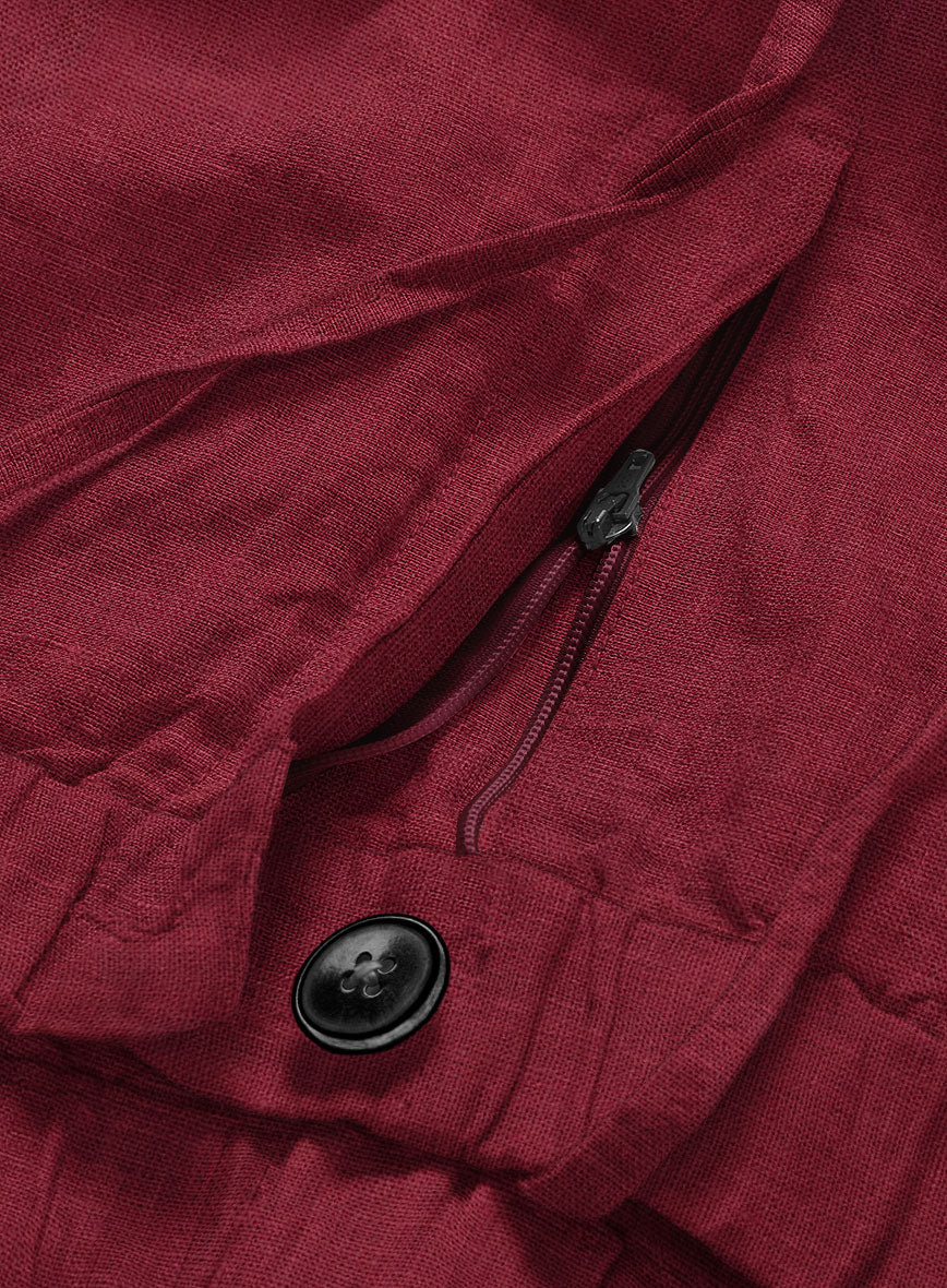 Easy Pants Moscow Maroon Linen - Image 4