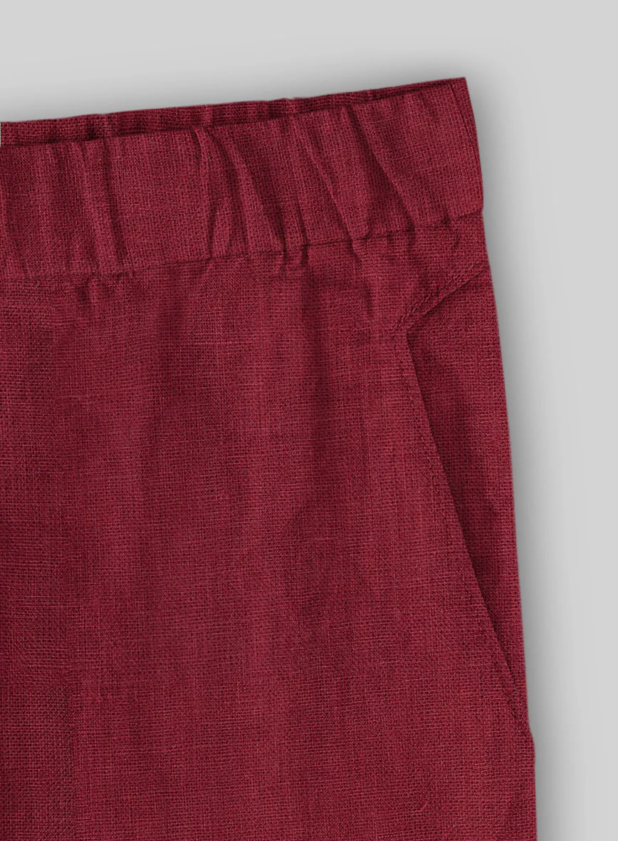Easy Pants Moscow Maroon Linen - Image 5