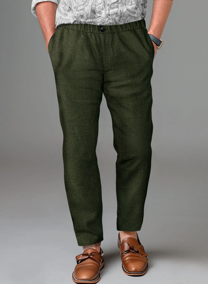 Easy Pants Olive Seersucker - Image 2