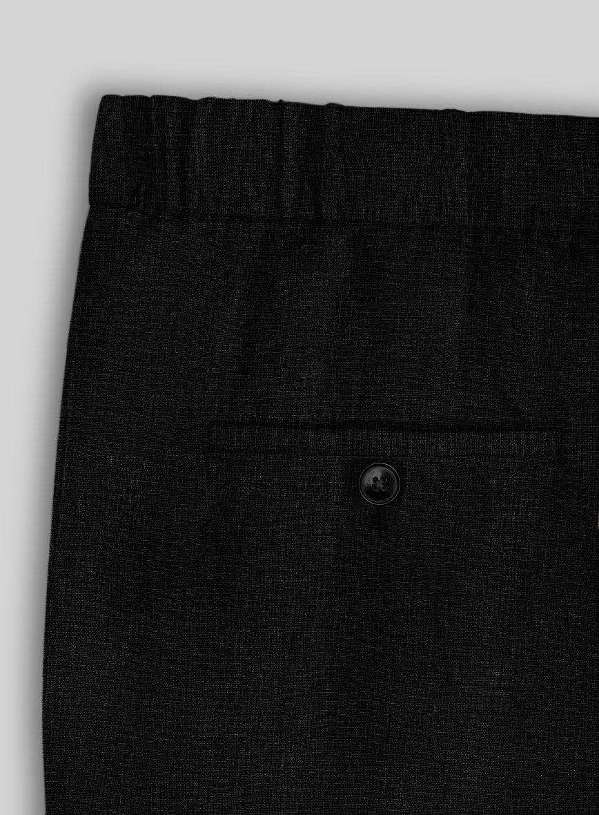 Easy Pants Pure Black Linen - Image 4