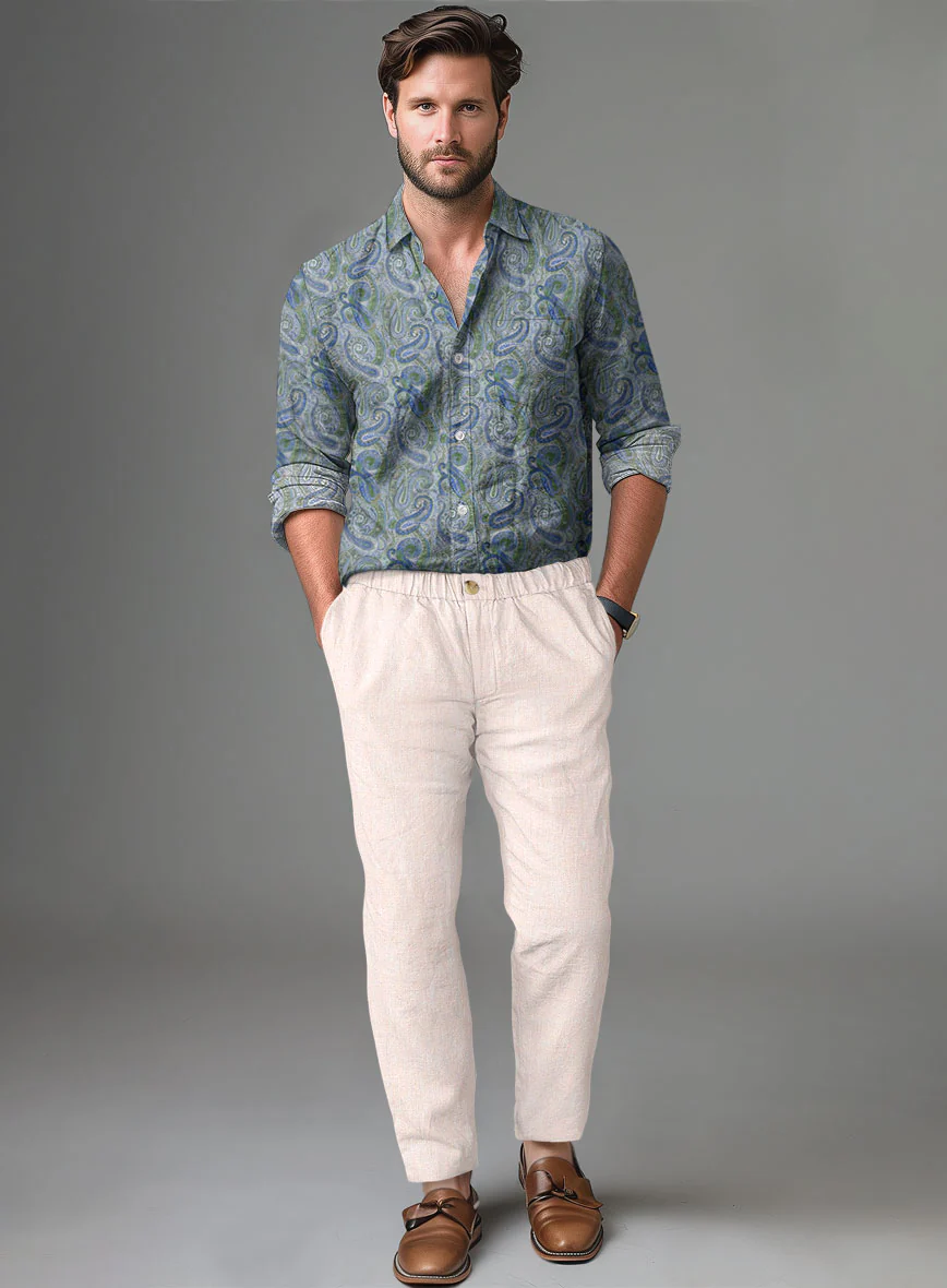 Easy Pants Roman Light Pink Linen - Image 3