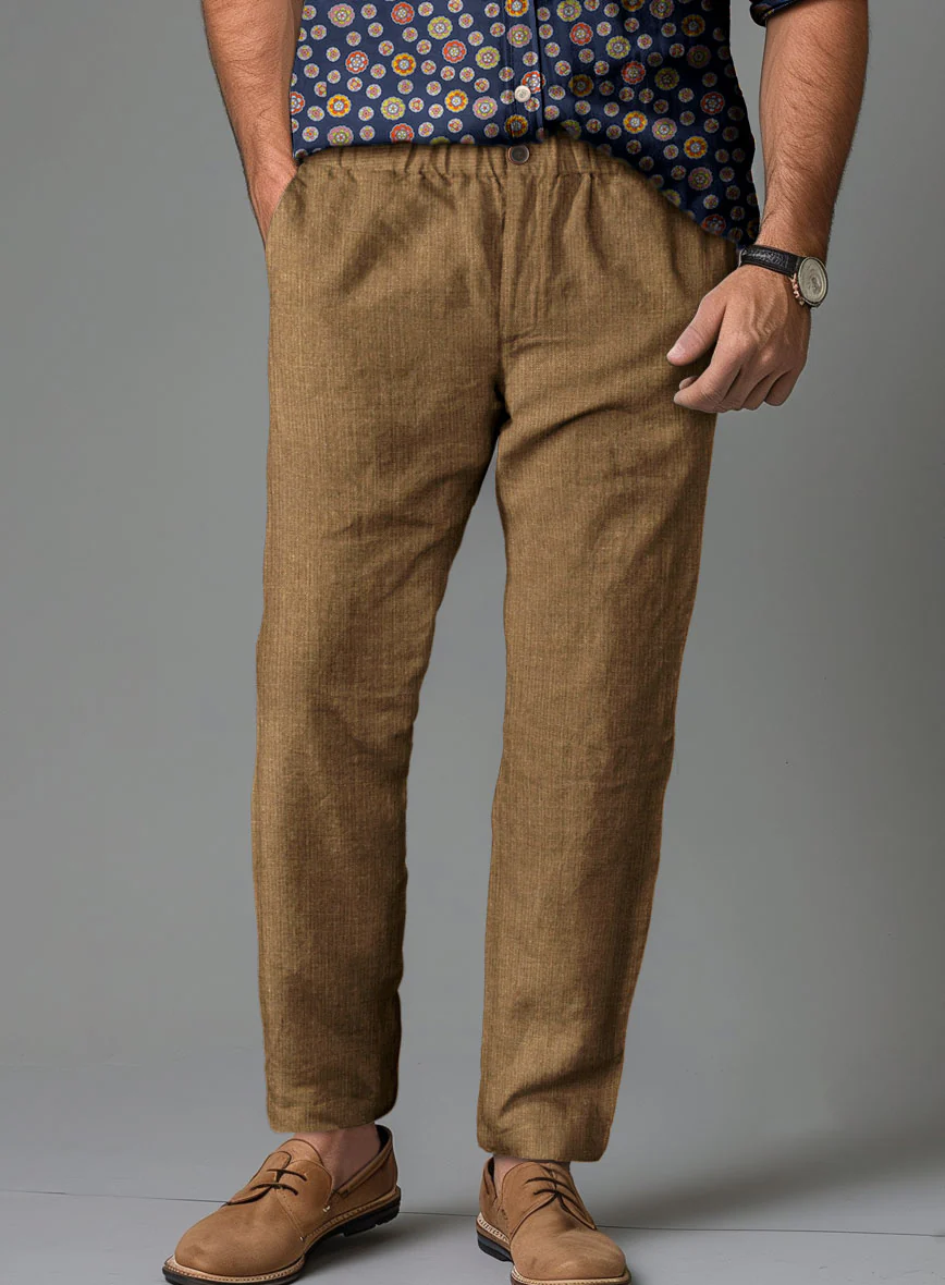 Easy Pants Sepia Brown Linen - Image 3