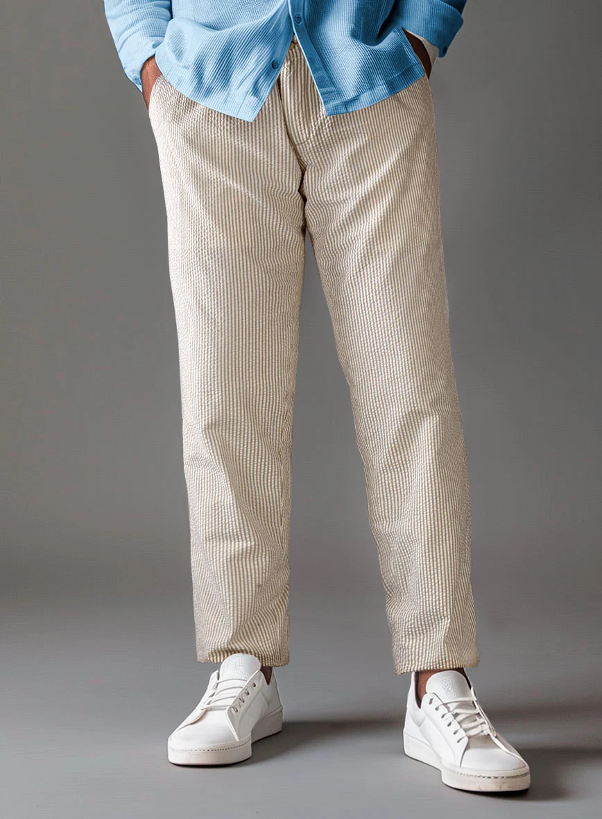 Easy Pants Tan Seersucker - Image 2