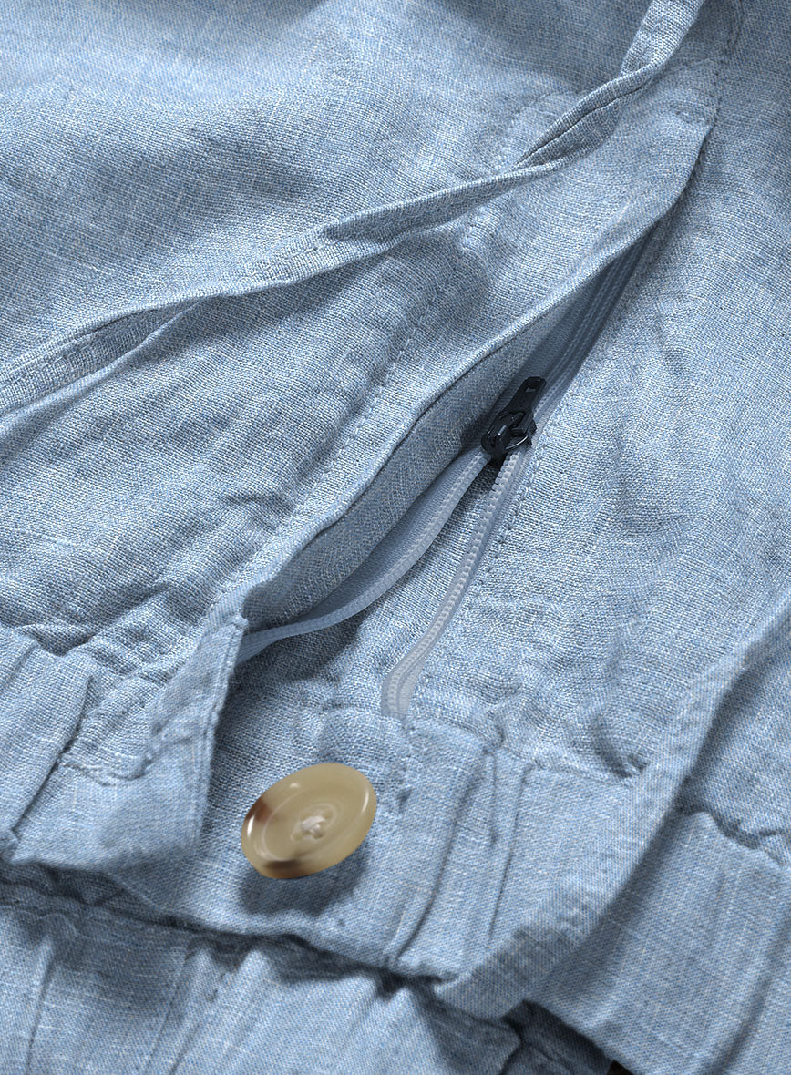 Easy Pants Tropical Blue Linen - Image 4