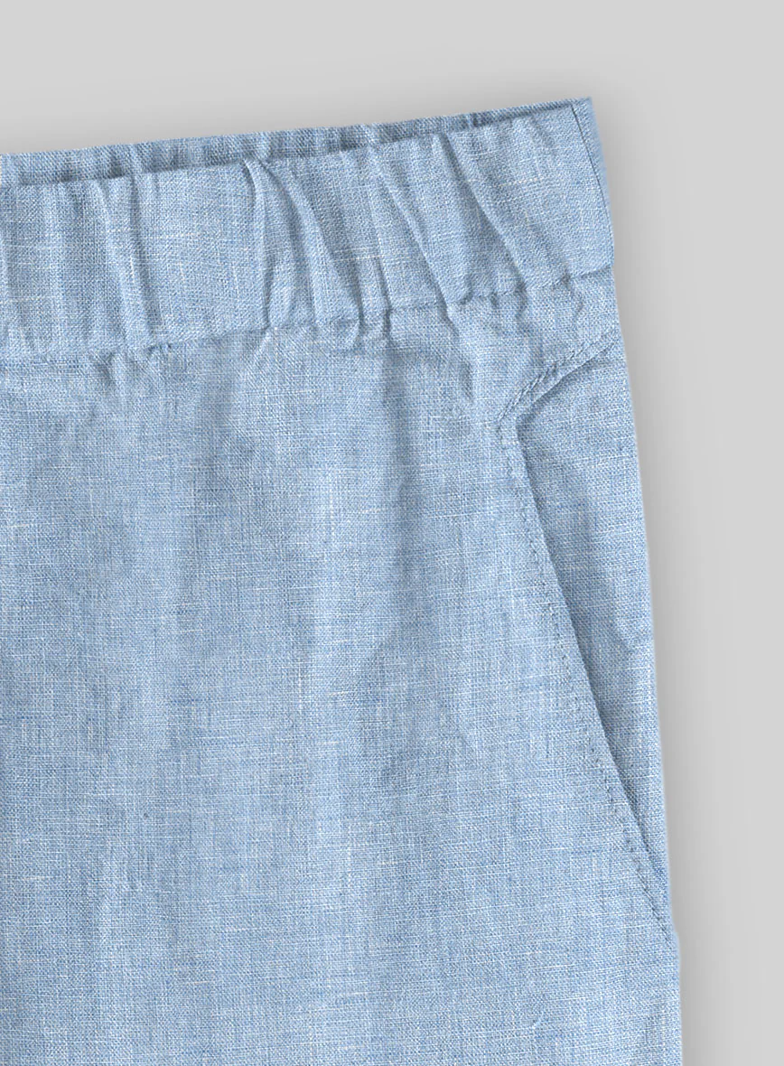 Easy Pants Tropical Blue Linen - Image 5