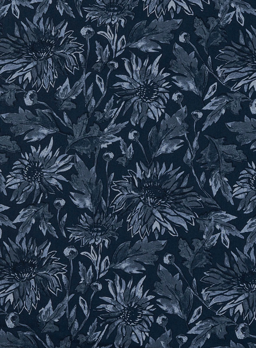 Ebon Floral Cotton Lycra Shirt - Image 4