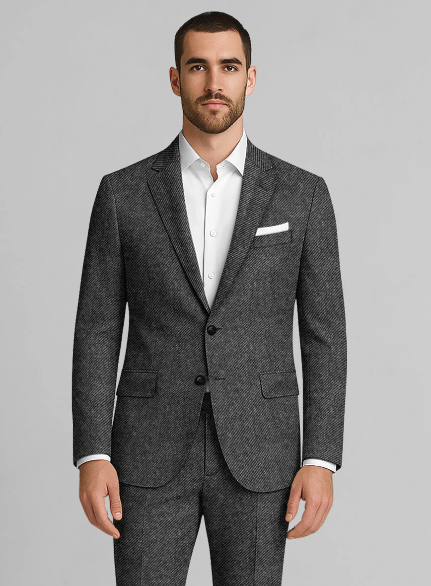 Ebony Twill Gray Tweed Suit - Image 3