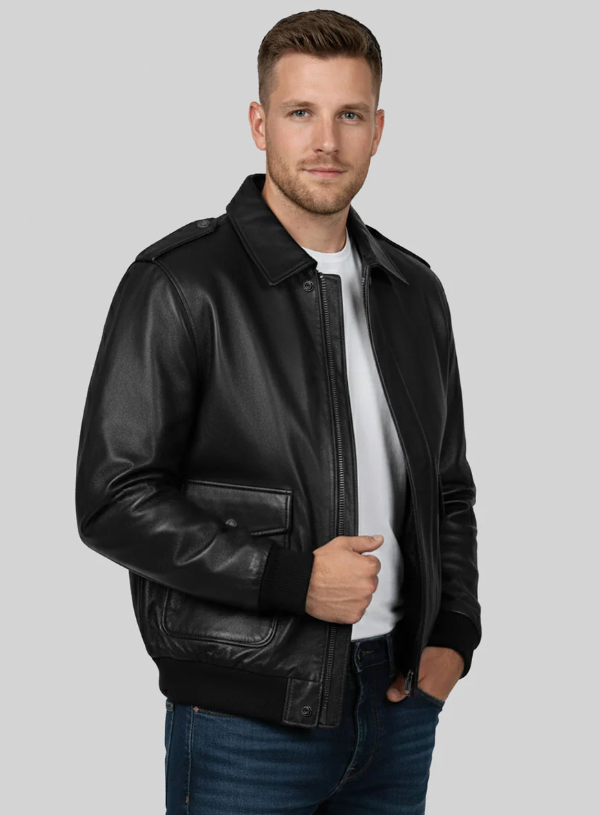 Elite Aviator Leather Jacket - Image 4